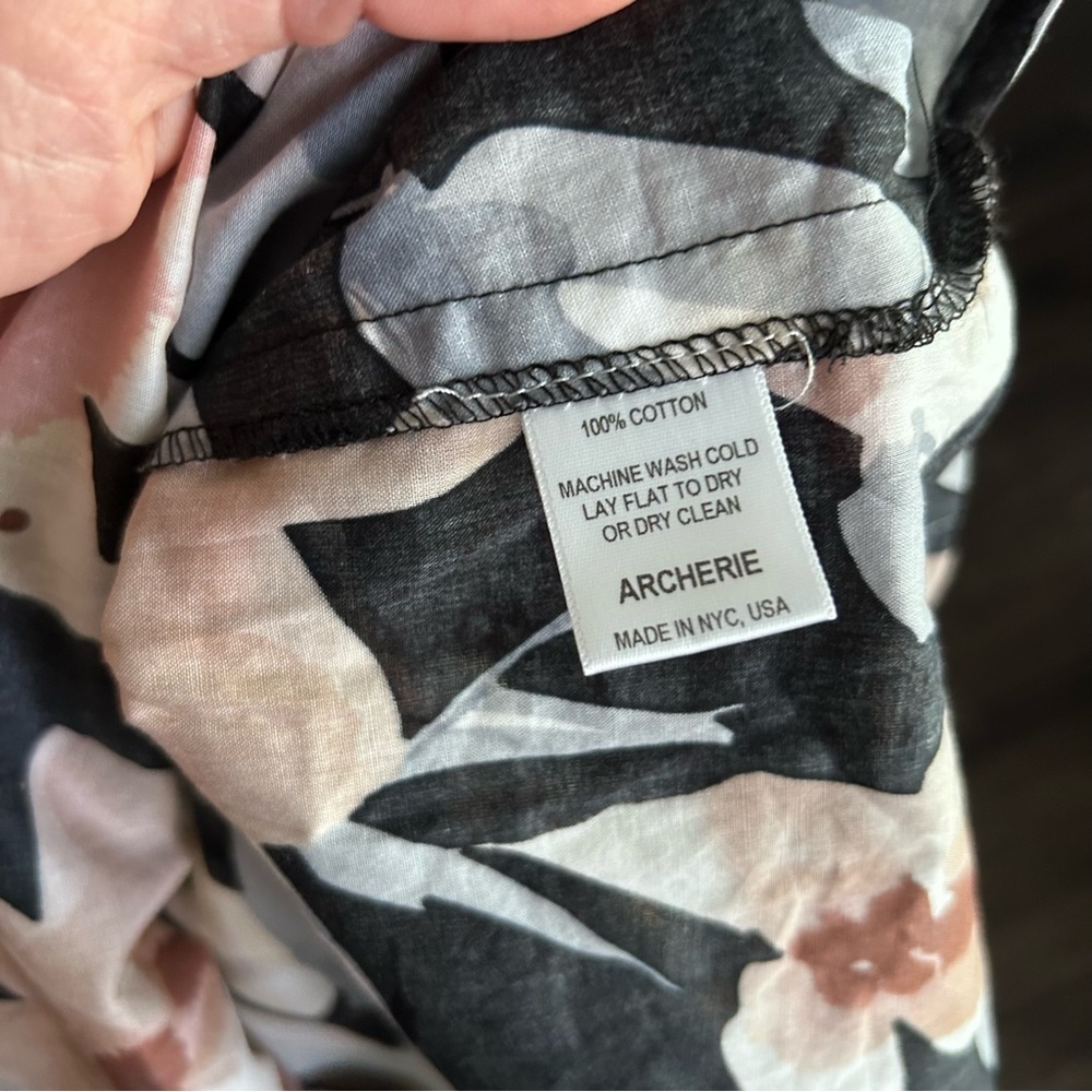 Archerie Peter Pan Collar Floral Print Cotton Blouse Sz 2 - Picture 8 of 8